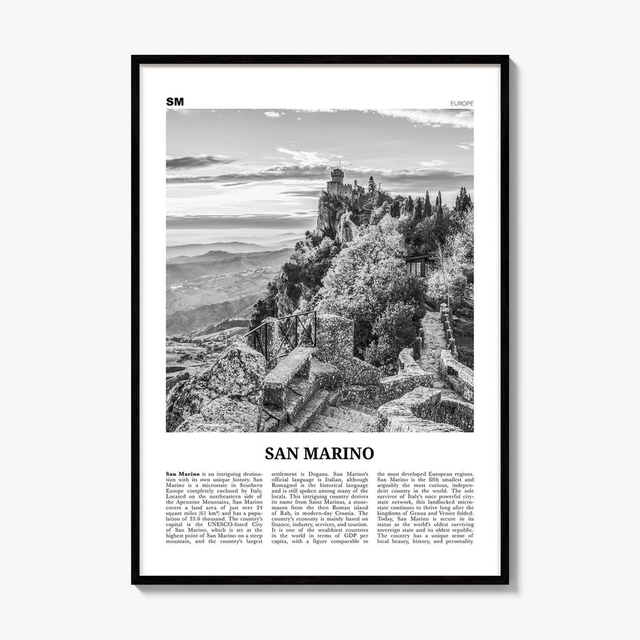 San Marino Newspaper Poster, framed poster mockup