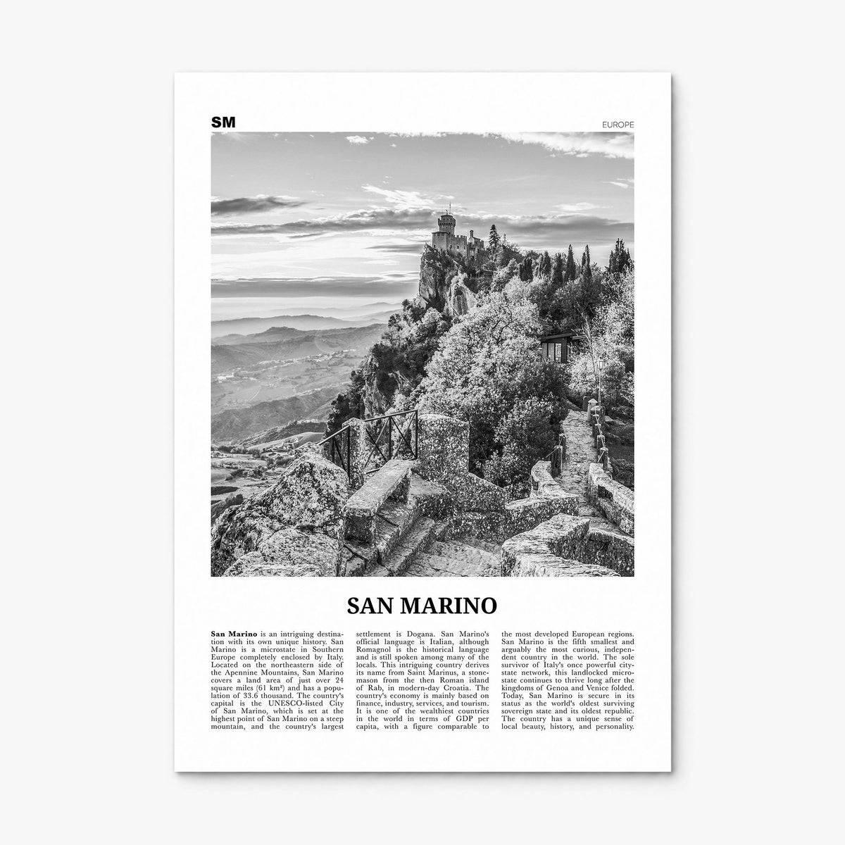 San Marino Newspaper Poster, print only (unframed)