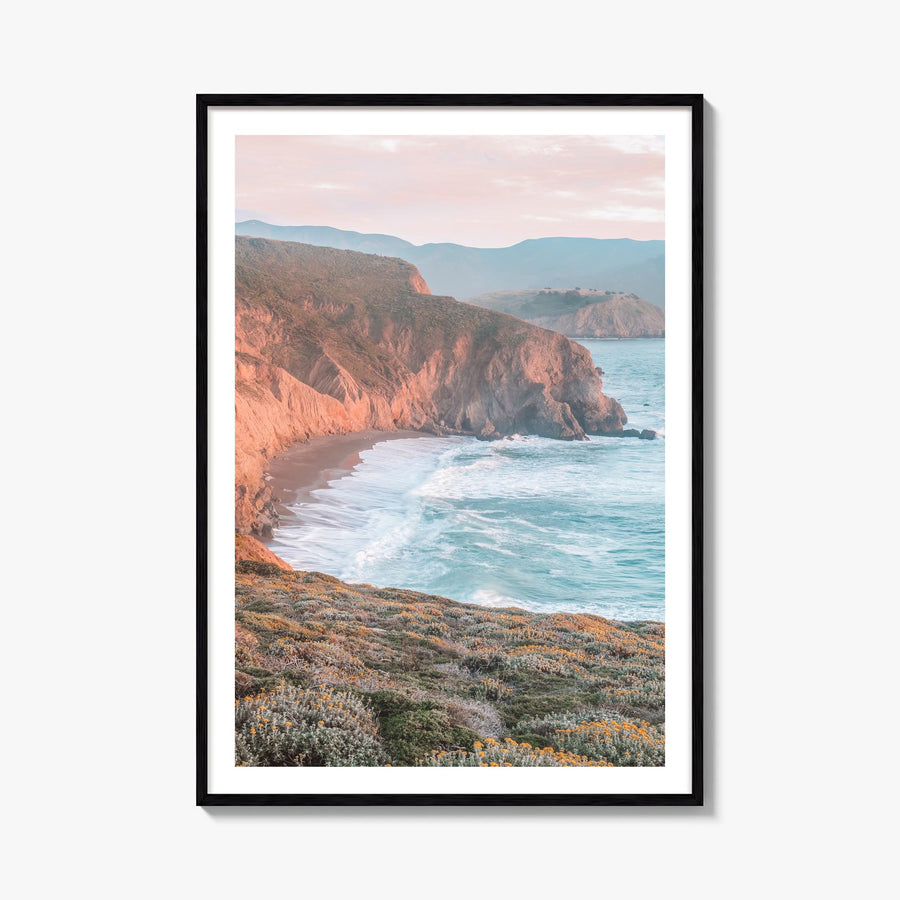 San Mateo colorful photo poster of California, USA – vertical wall art, unframed print shown in interior mockup