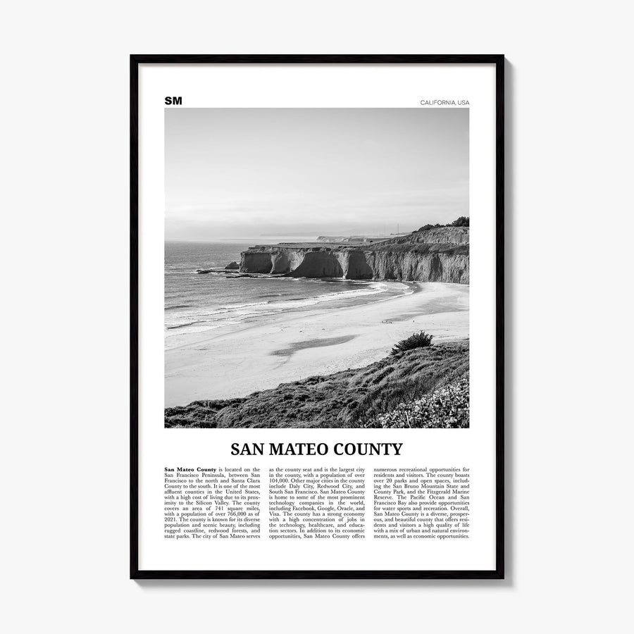San Mateo County Newspaper Poster, framed poster mockup