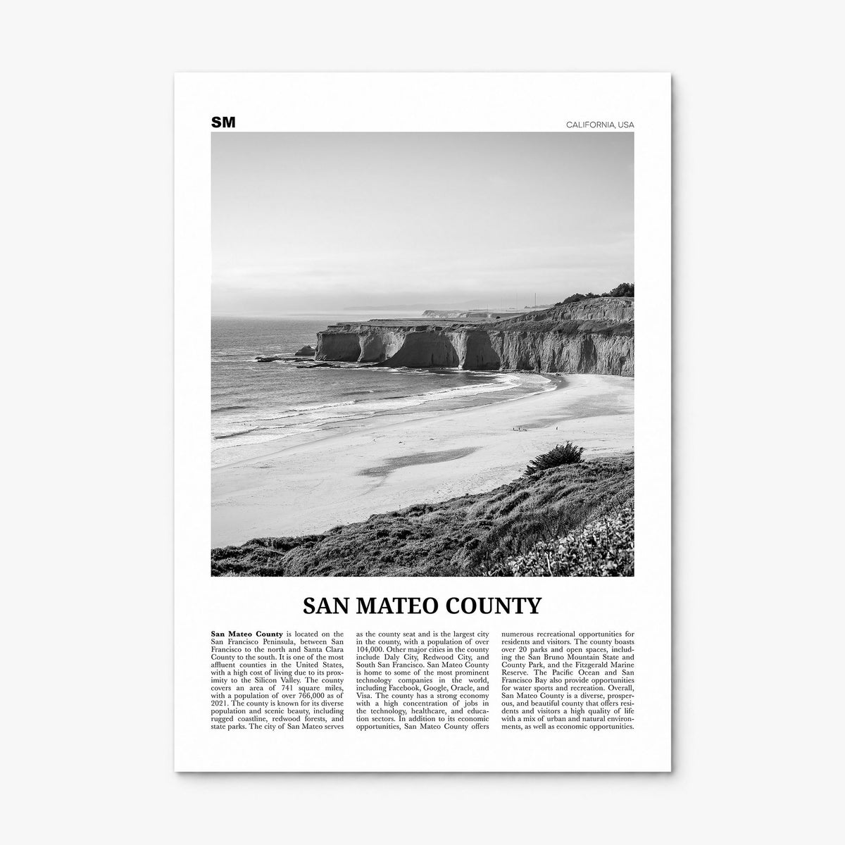 San Mateo County Newspaper Poster, print only (unframed)