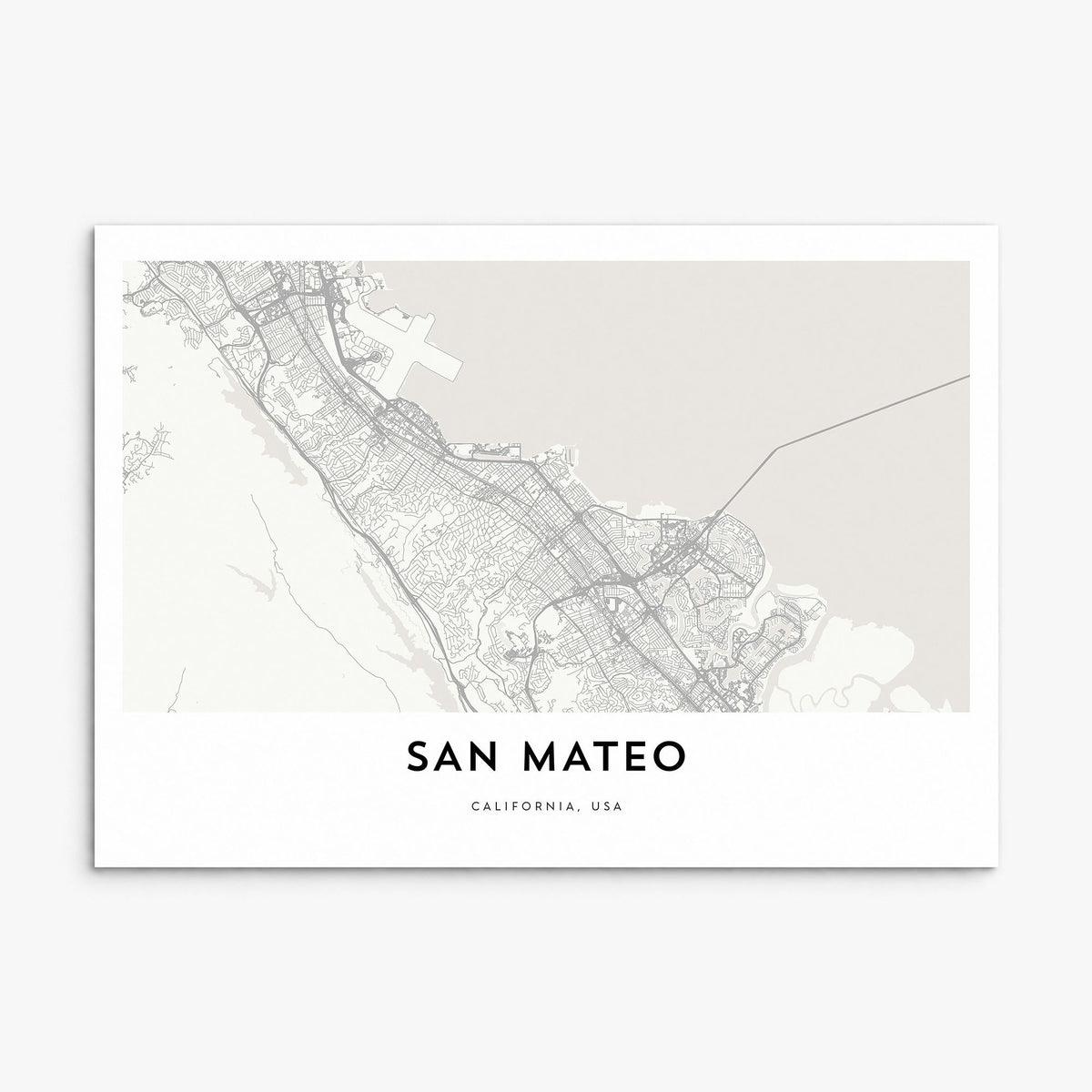 San Mateo Map Poster, print only (unframed)