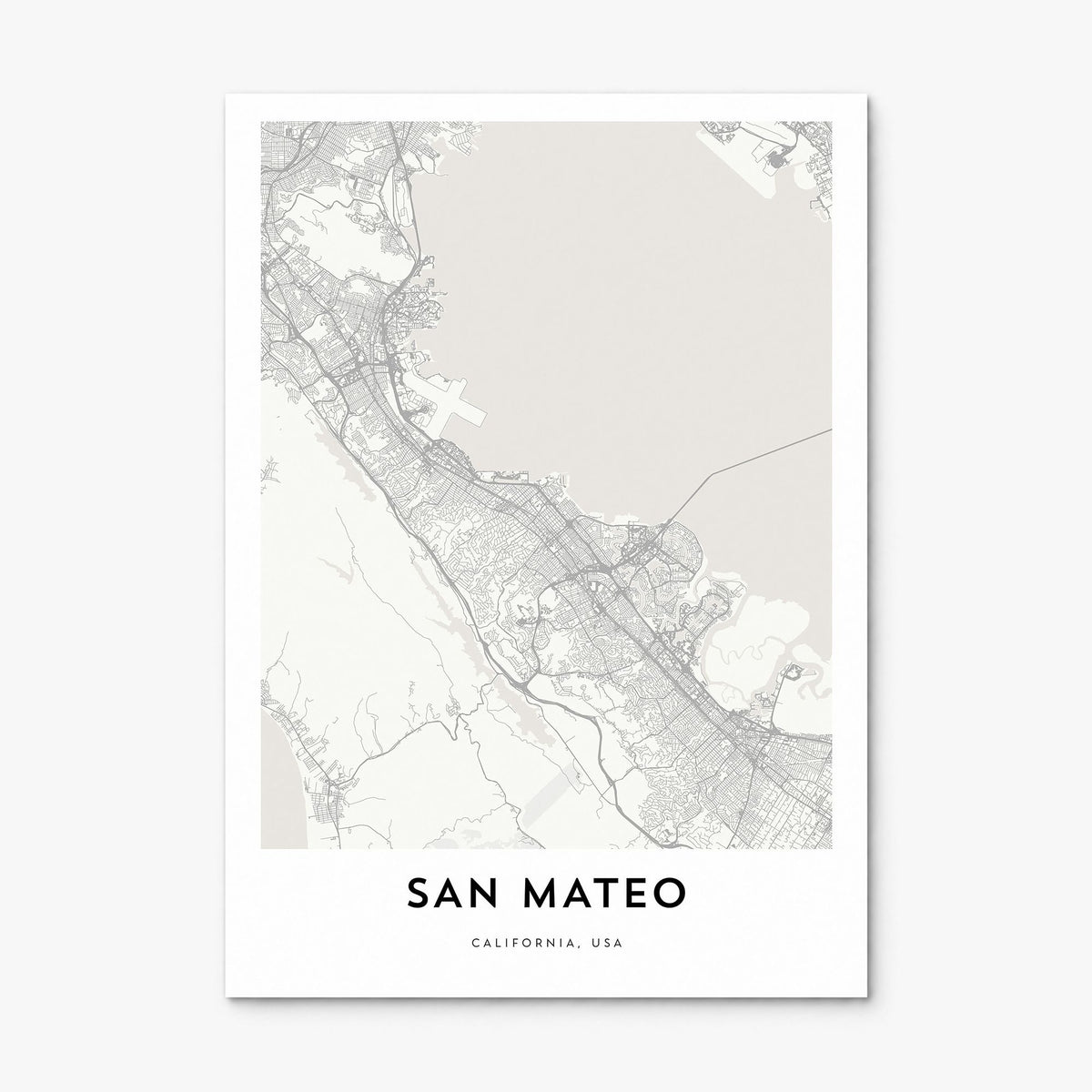 San Mateo Map Poster, print only (unframed)