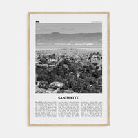 San Mateo Poster Natural Wood / 8x12 in Nbourhood Travel B&W Poster