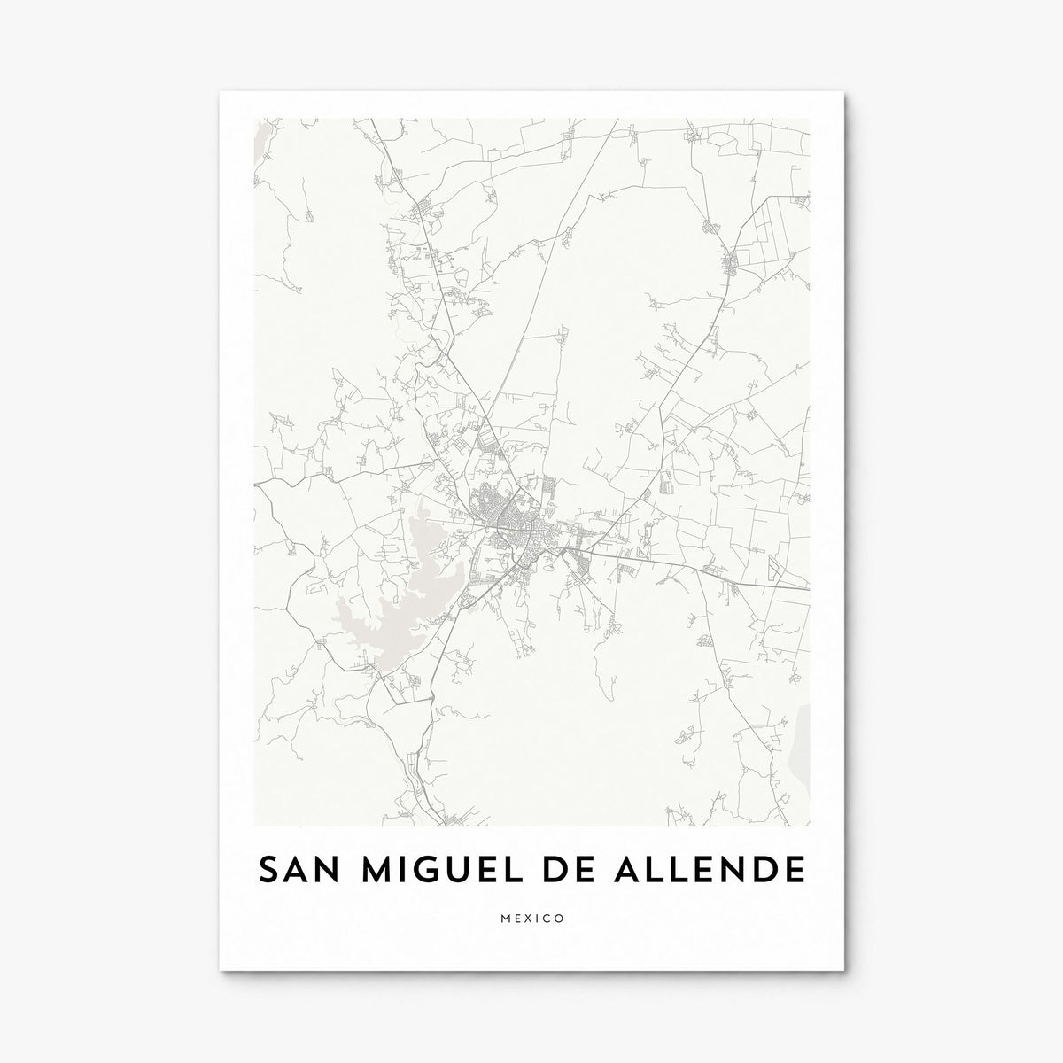 San Miguel de Allende Map Poster, print only (unframed)
