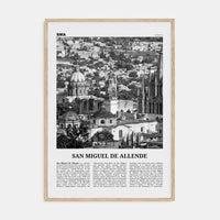 San Miguel de Allende Poster Natural Wood / 8x12 in Nbourhood Travel B&W Poster