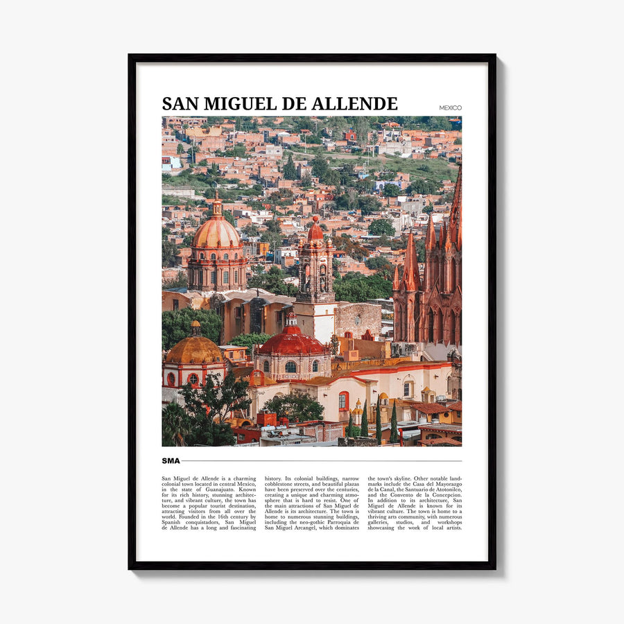San Miguel de Allende Travel Poster, framed poster mockup