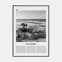 San Onofre Poster Black Metal / 8x12 in Nbourhood Travel B&W Poster