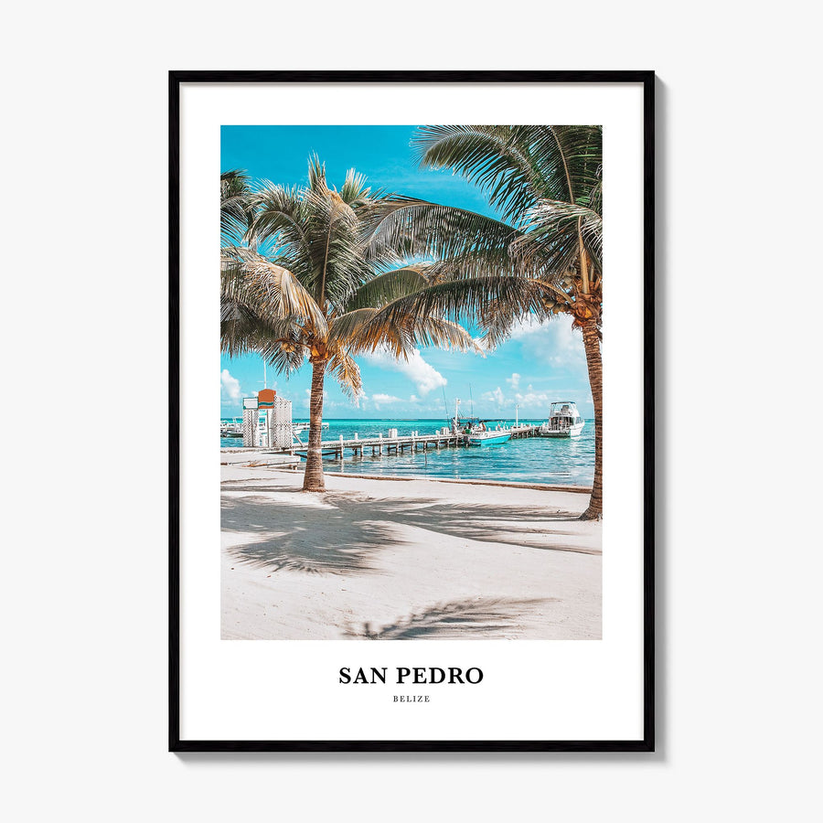 San Pedro, Belize Classic Poster, framed poster mockup