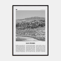 San Pedro, California No 1 Poster Black Wood / 8x12 in Nbourhood Travel B&W Poster