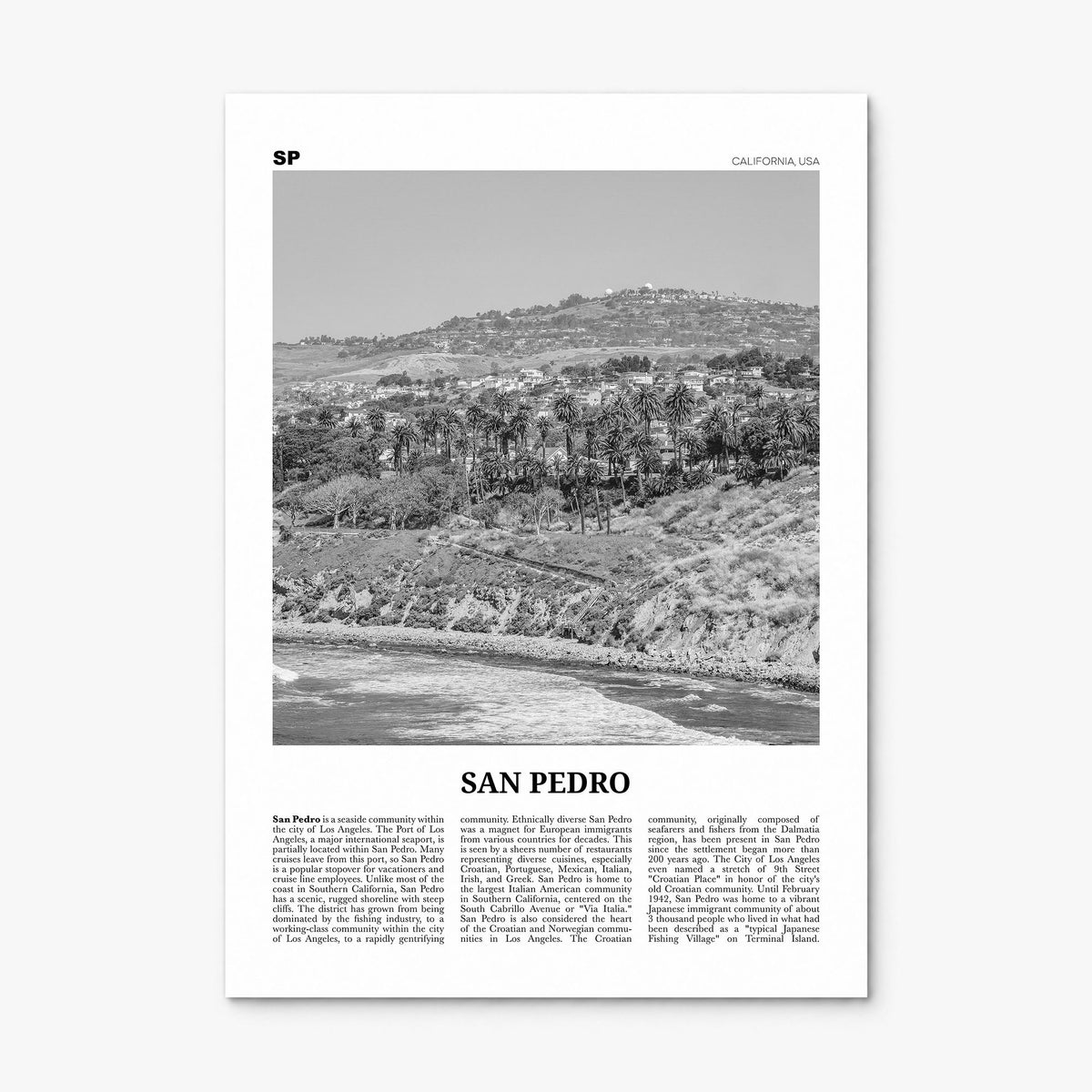 San Pedro, California Newspaper No 1 Poster, print only (unframed)