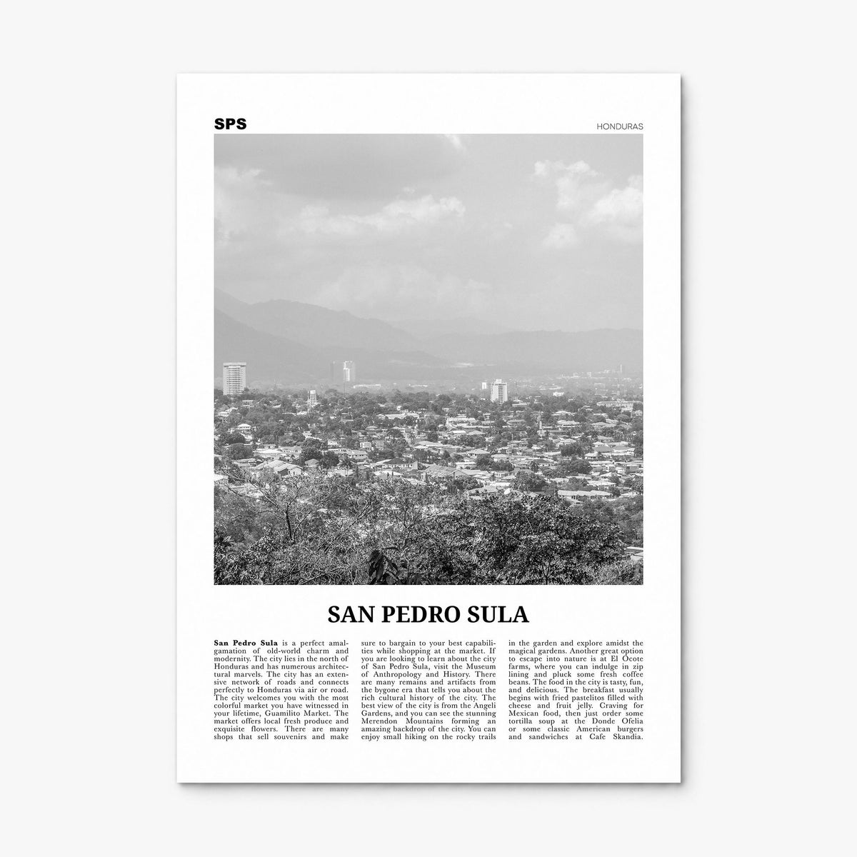 San Pedro Sula Newspaper Poster, print only (unframed)