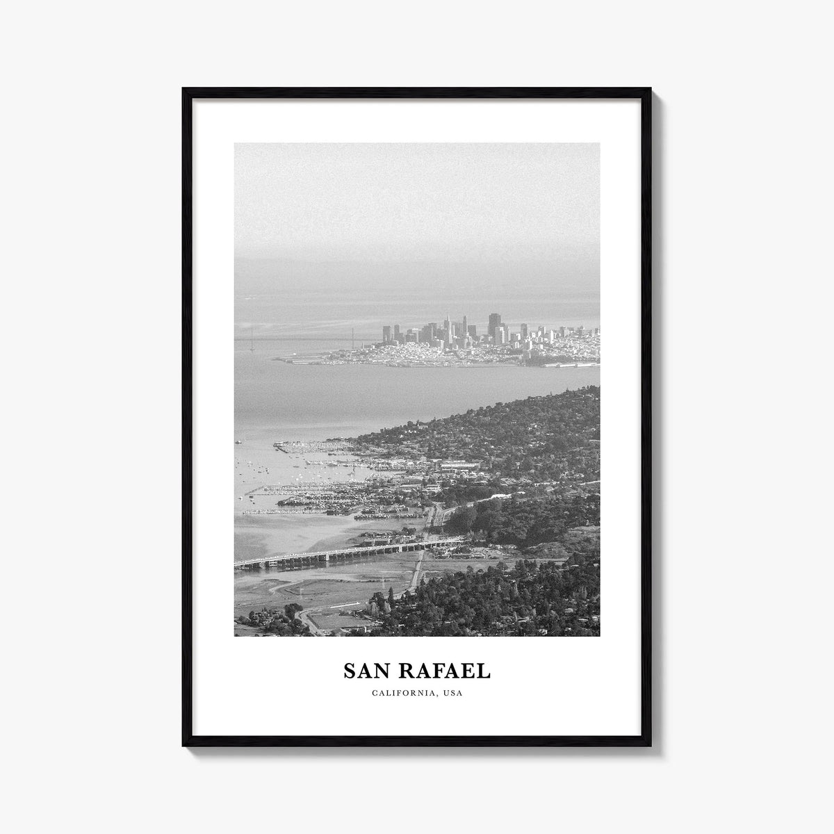 San Rafael black & white classic poster of Argentina – vertical wall art, unframed print shown in interior mockup