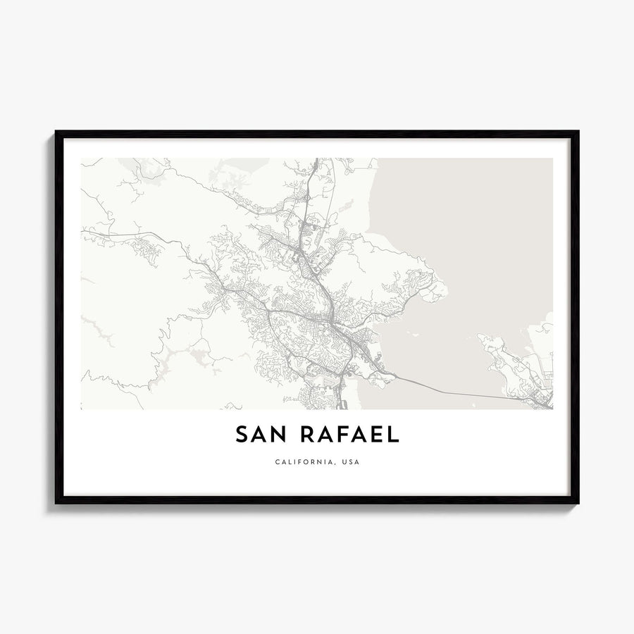 San Rafael Map Poster, framed poster mockup