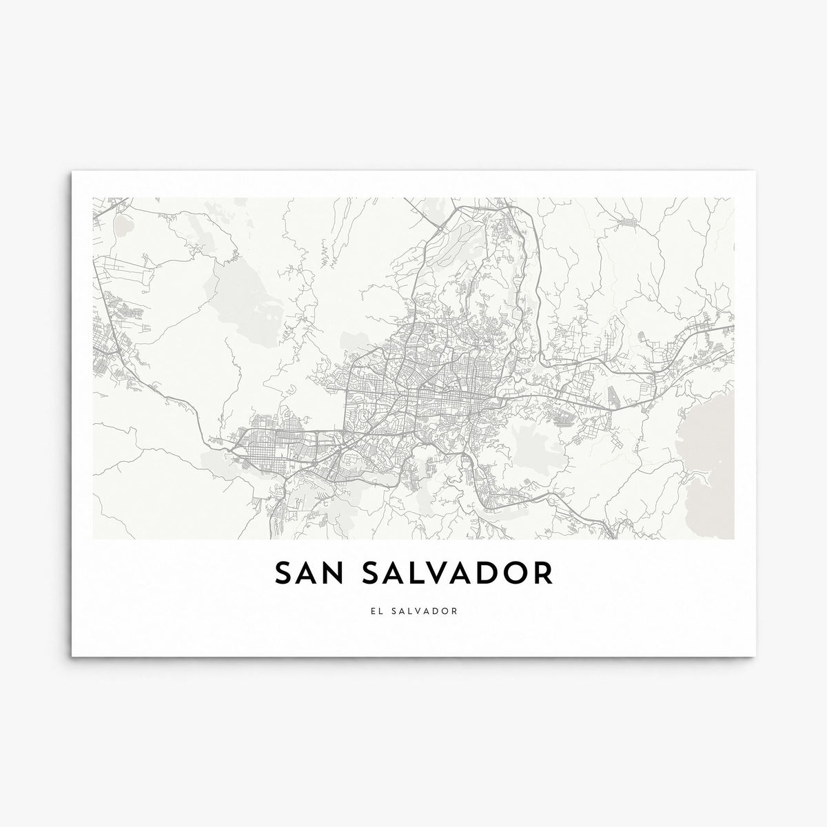 San Salvador Map Poster, print only (unframed)