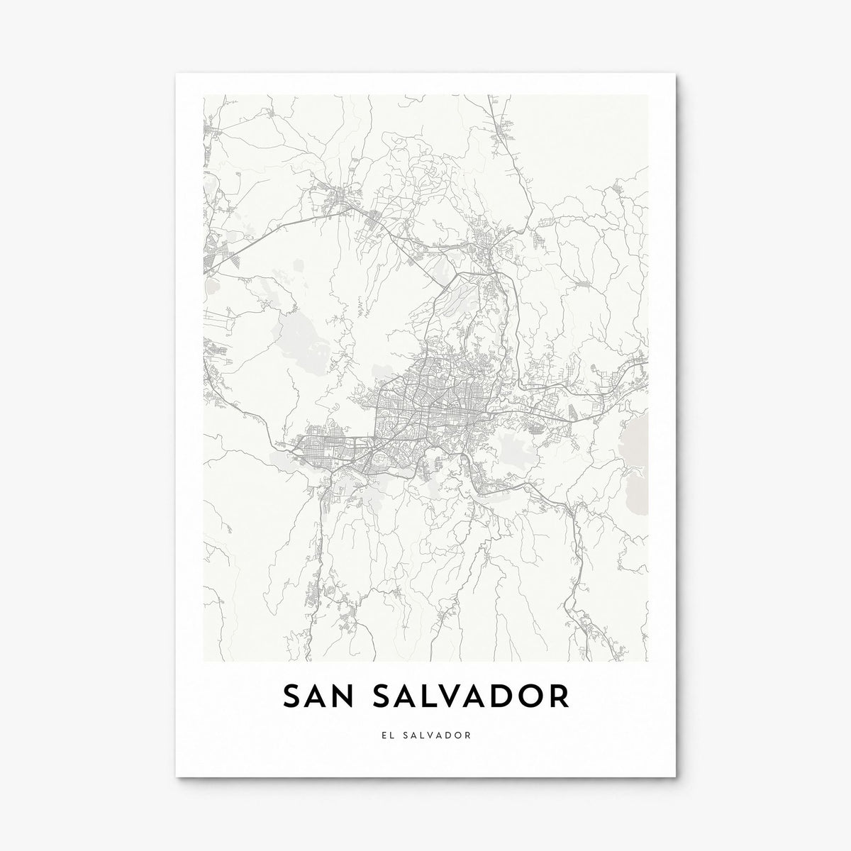 San Salvador Map Poster, print only (unframed)