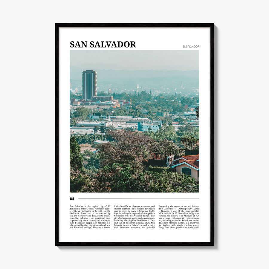 San Salvador Travel Poster, framed poster mockup