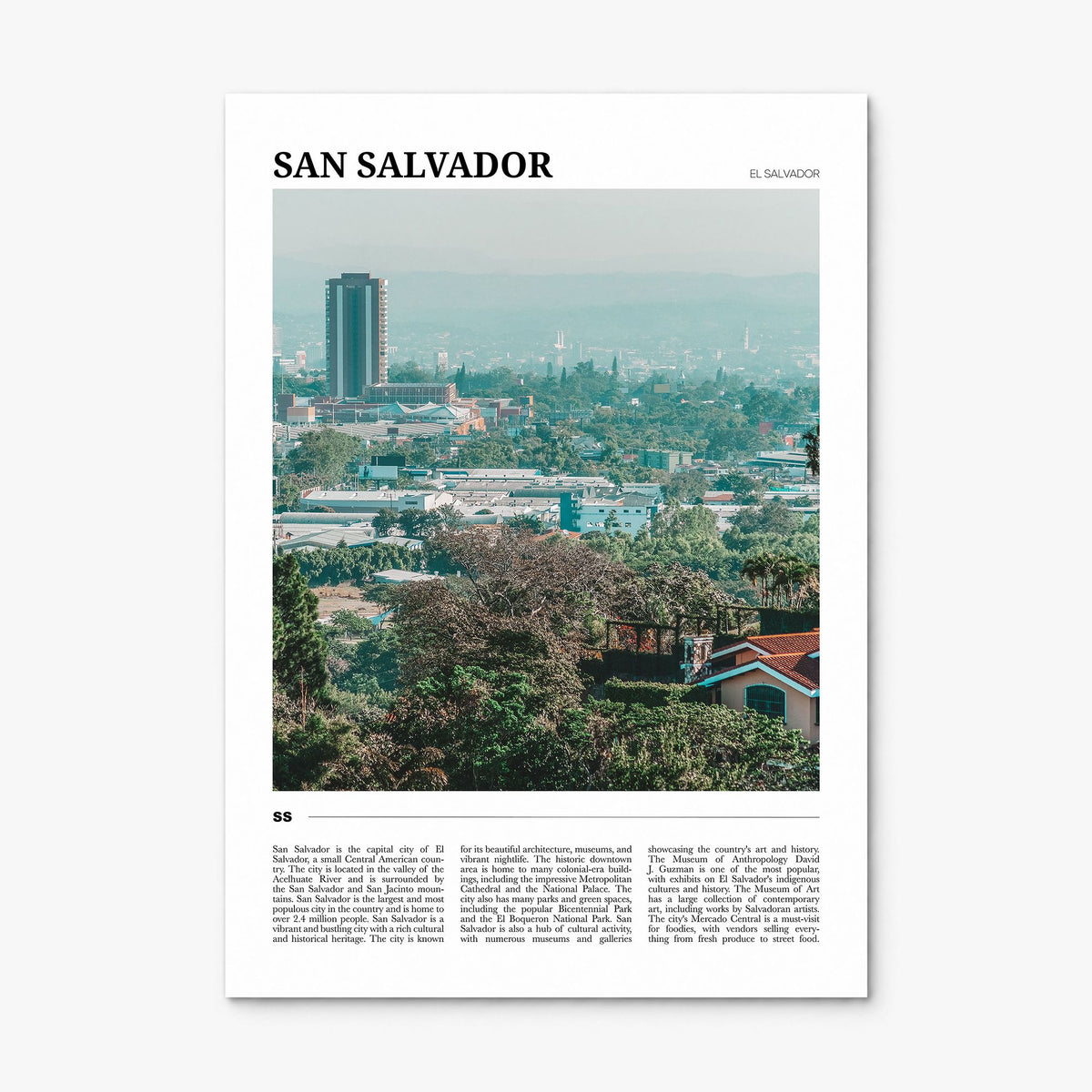 San Salvador Travel Poster, print only (unframed)