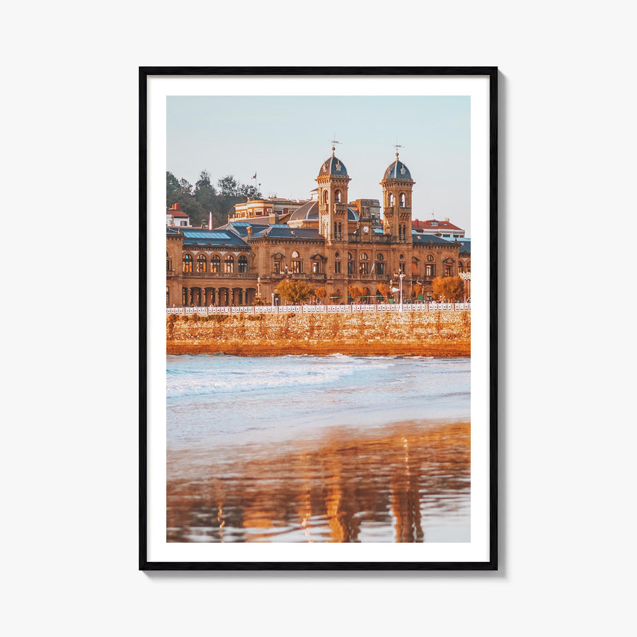 San Sebastián no. 1 colorful photo poster of Spain – vertical wall art, unframed print shown in interior mockup