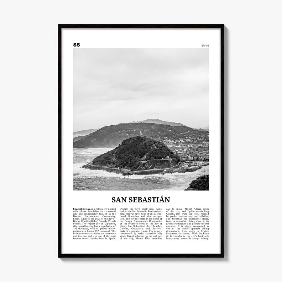 San Sebastián Newspaper No 2 Poster, framed poster mockup