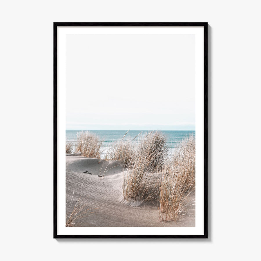 Sandy Beach Photo No 1 Poster, framed poster mockup, white border