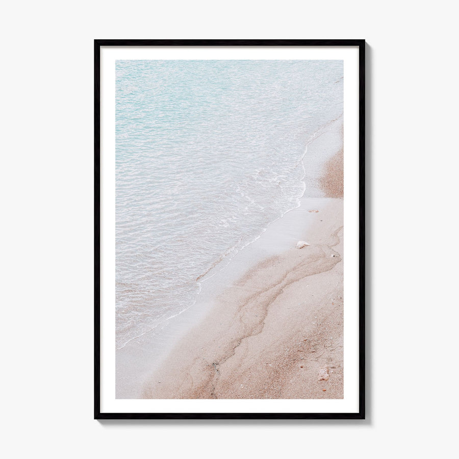 Sandy Beach Photo No 3 Poster, framed poster mockup, white border