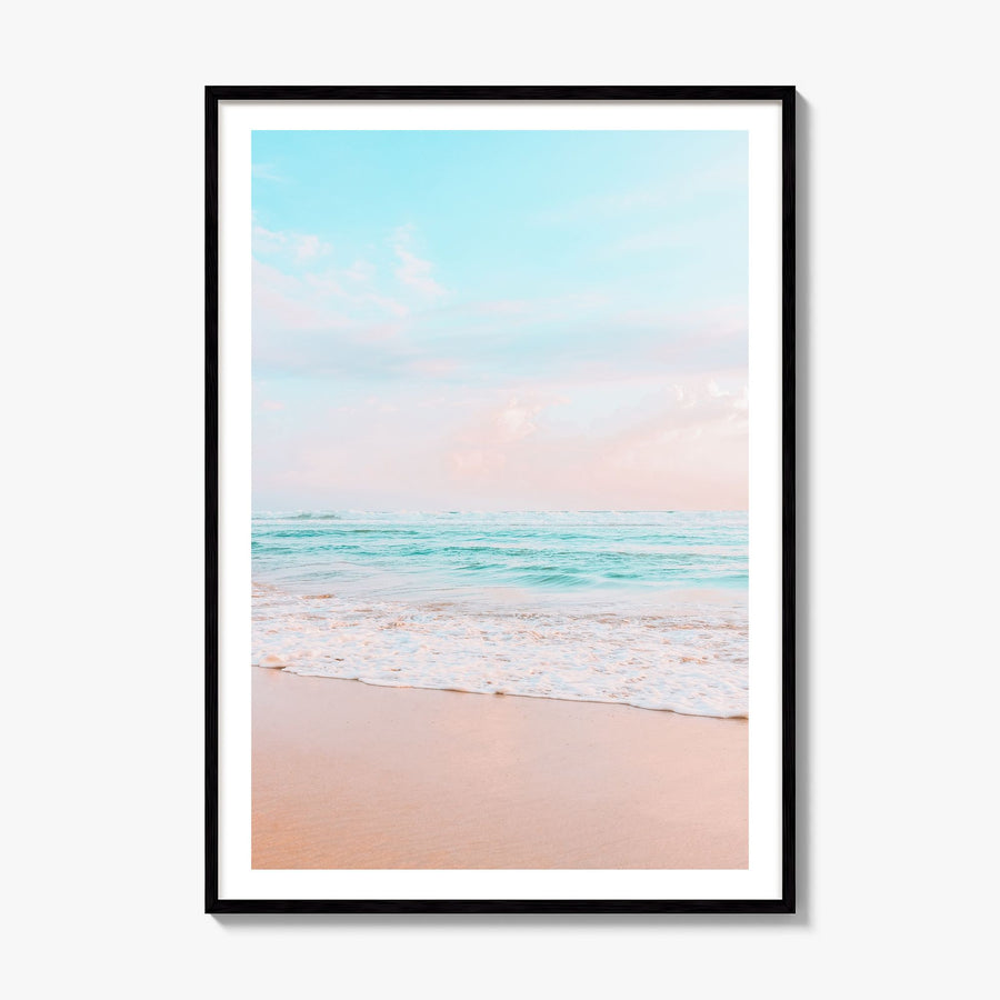 Sandy Beach Photo No 4 Poster, framed poster mockup, white border