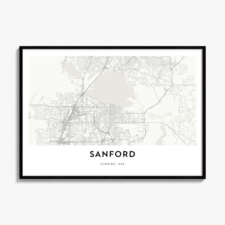 Sanford Map Poster, framed poster mockup
