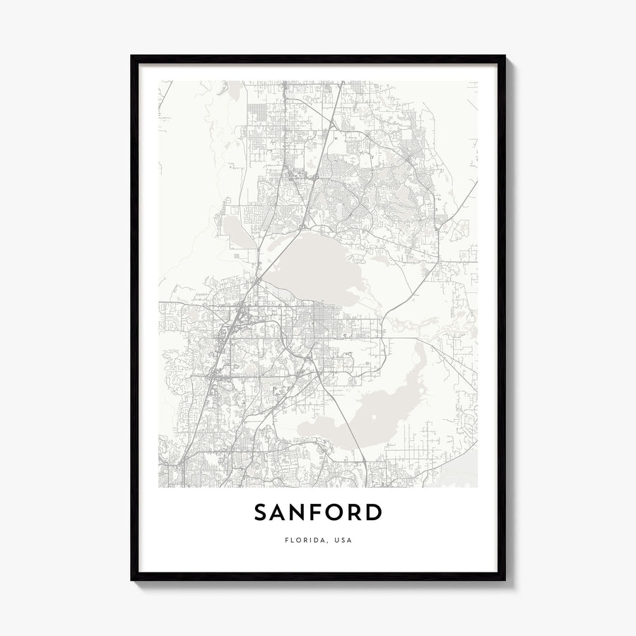 Sanford Map Poster, framed poster mockup