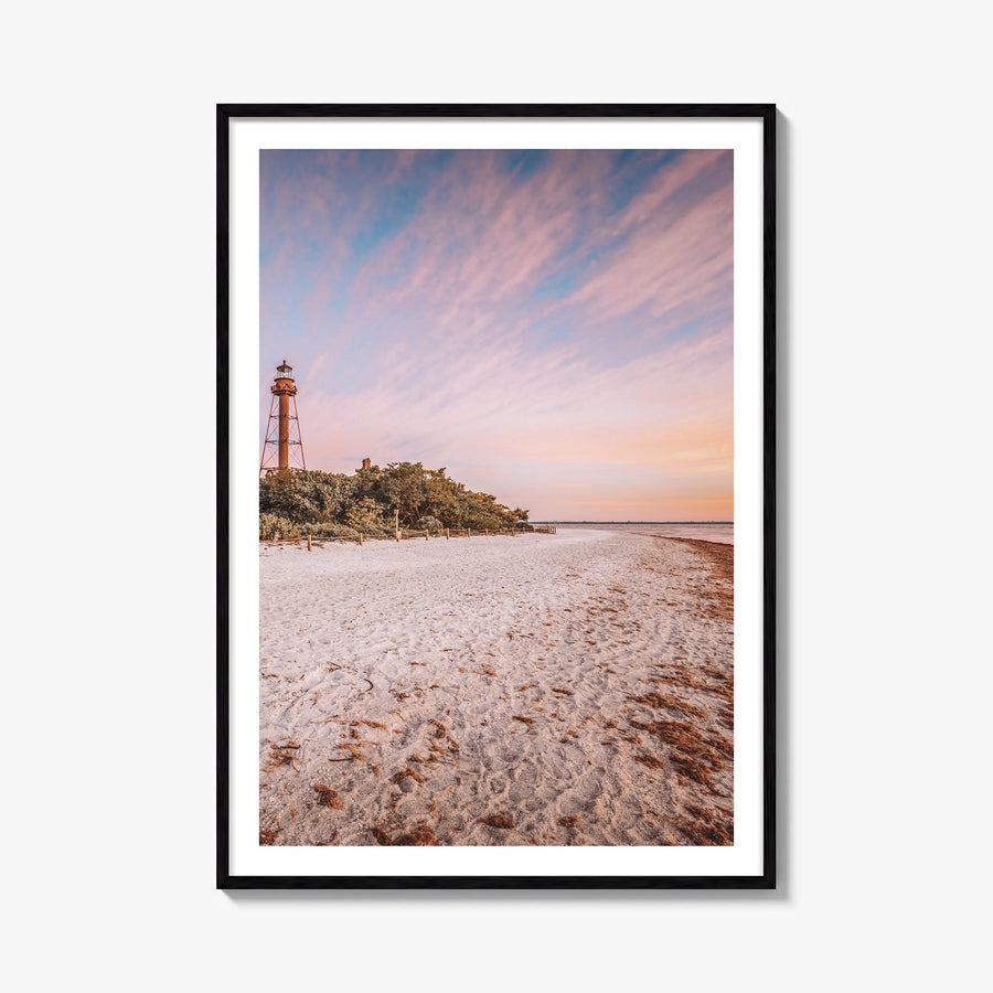 Sanibel colorful photo poster of Florida, USA – vertical wall art, unframed print shown in interior mockup