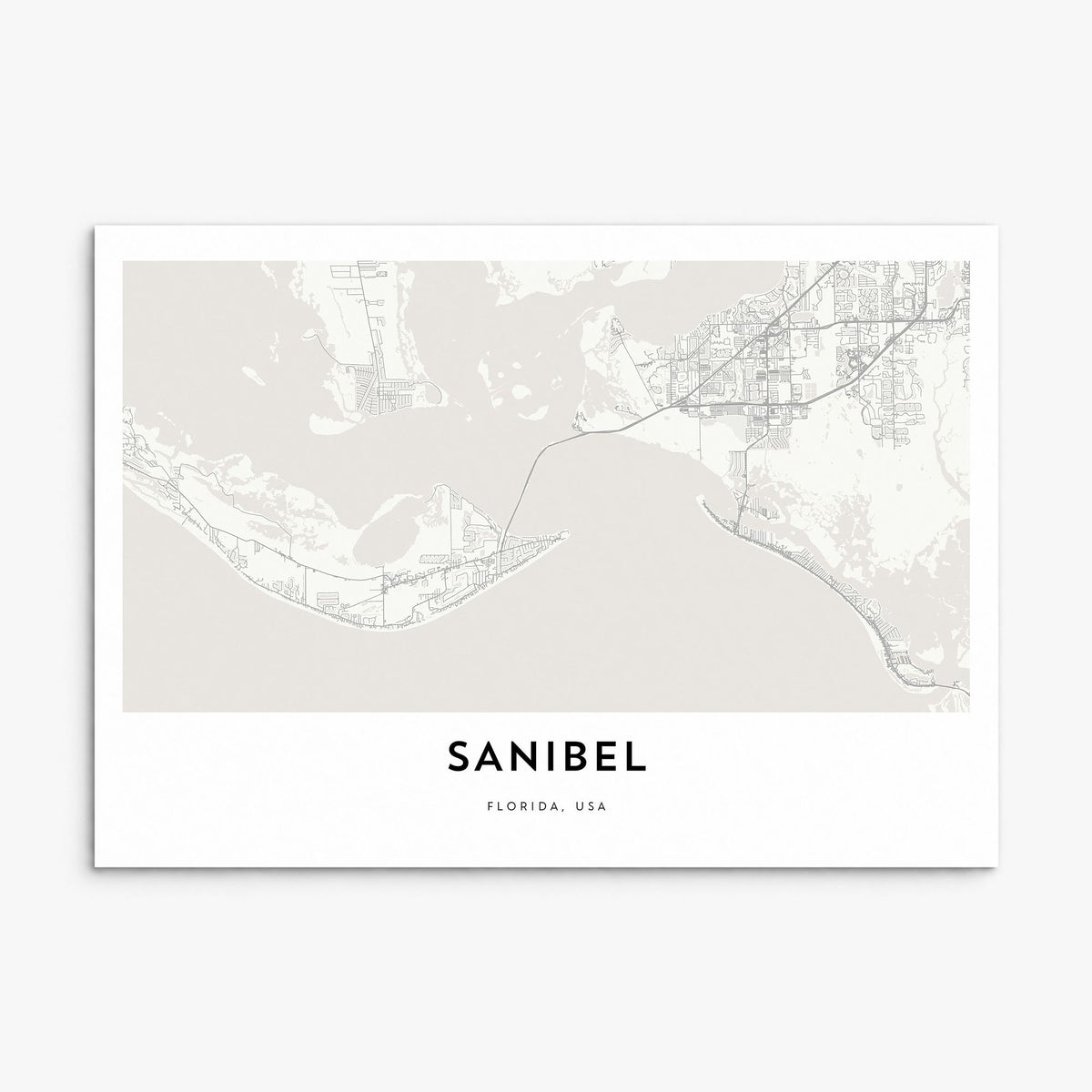 Sanibel Map Poster, print only (unframed)