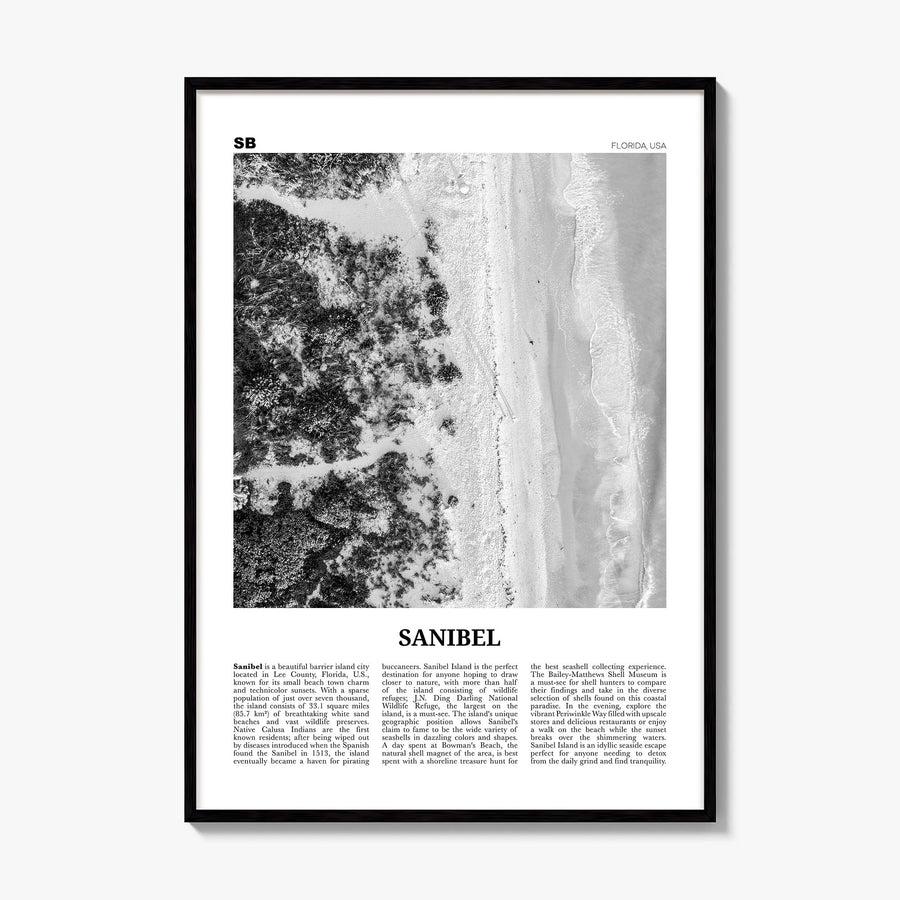 Sanibel Newspaper Poster, framed poster mockup