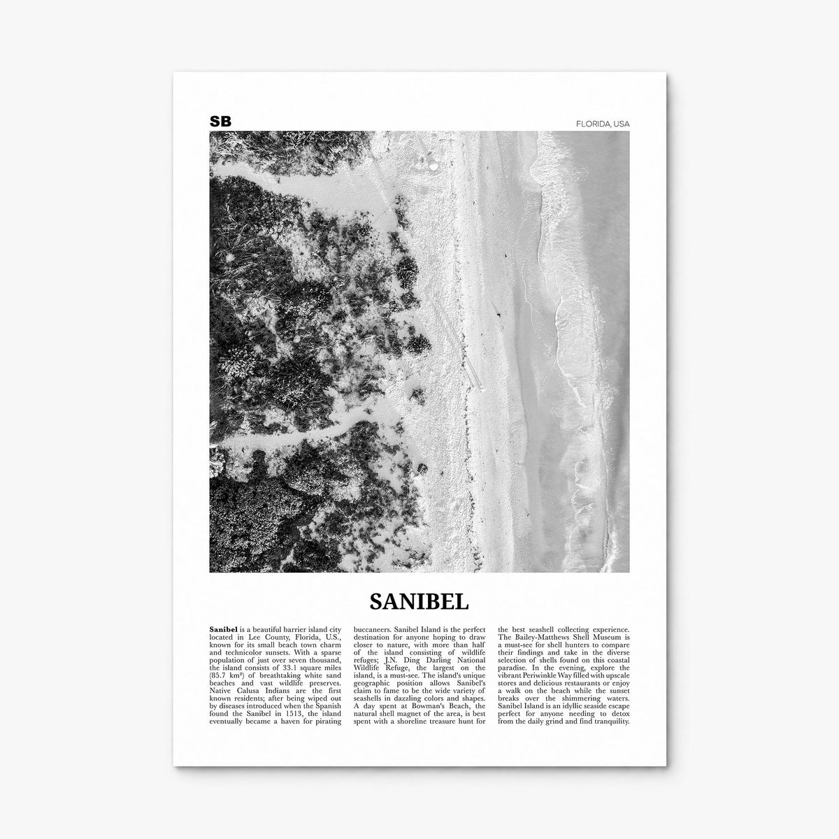 Sanibel Newspaper Poster, print only (unframed)