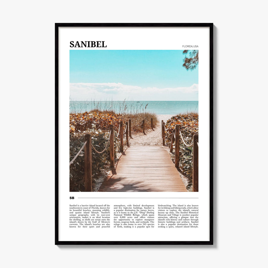 Sanibel Travel Poster, framed poster mockup