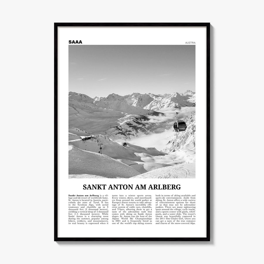 Sankt Anton am Arlberg Newspaper Poster, framed poster mockup