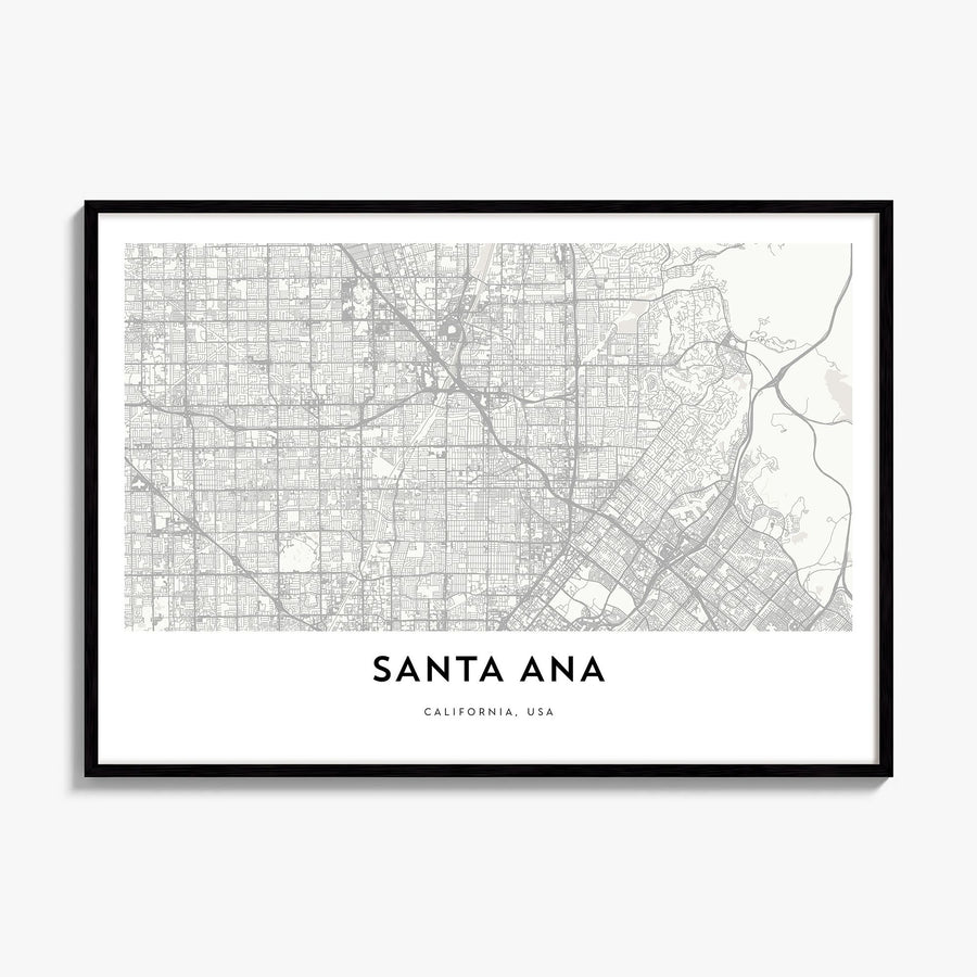 Santa Ana Map Poster, framed poster mockup