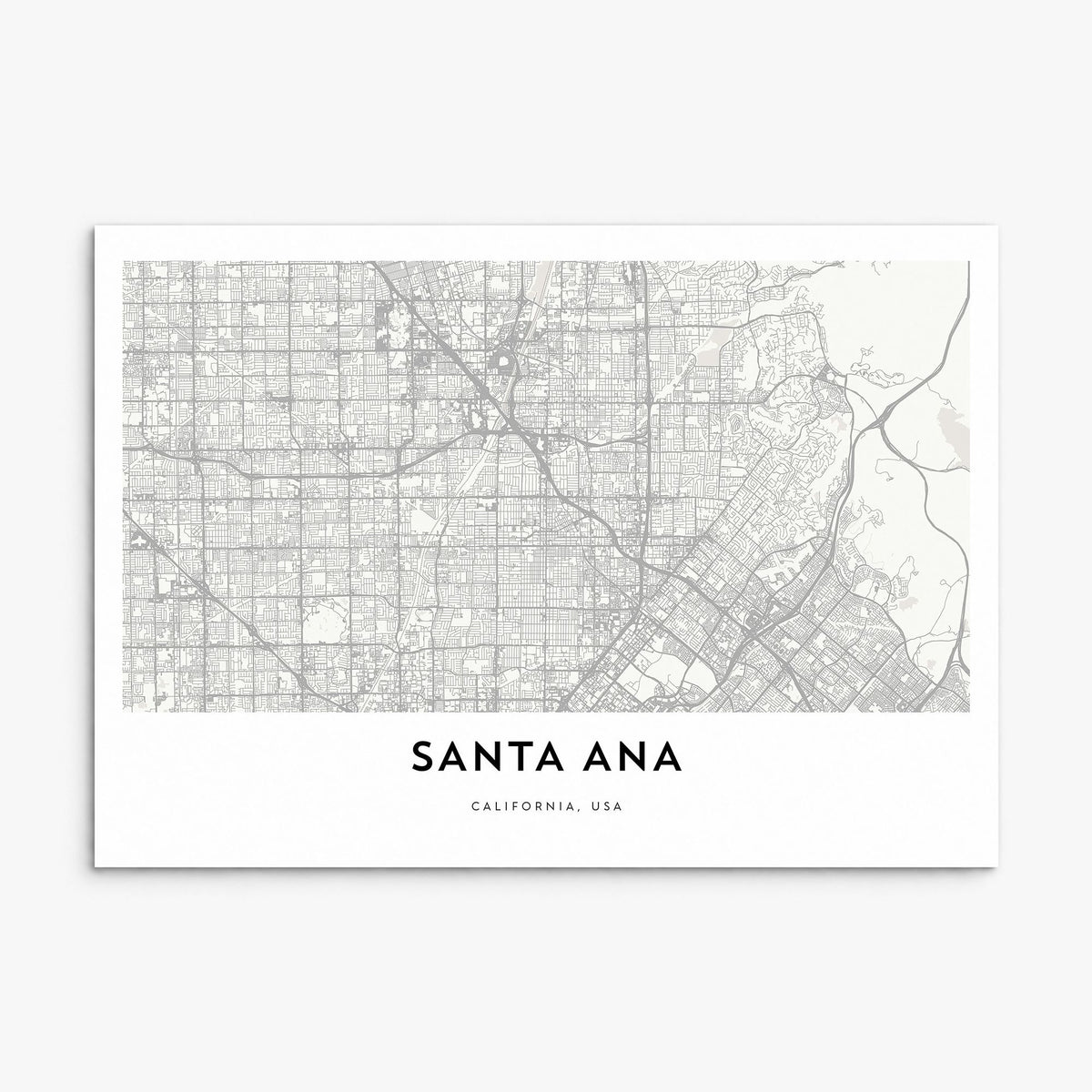 Santa Ana Map Poster, print only (unframed)