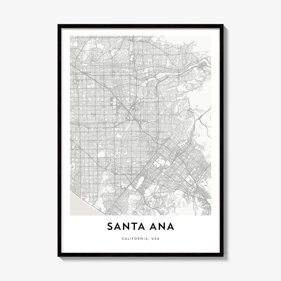 Santa Ana Map Poster, framed poster mockup