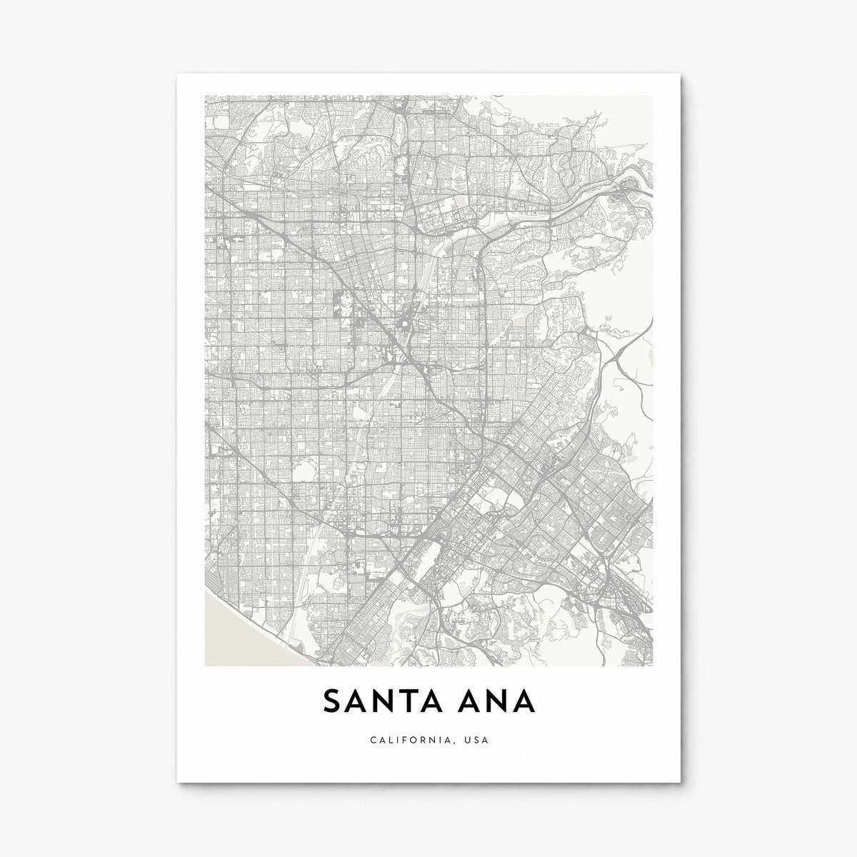 Santa Ana Map Poster, print only (unframed)