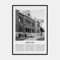 Santa Ana Poster Black Wood / 8x12 in Nbourhood Travel B&W Poster