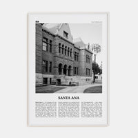 Santa Ana Poster White Wood / 8x12 in Nbourhood Travel B&W Poster