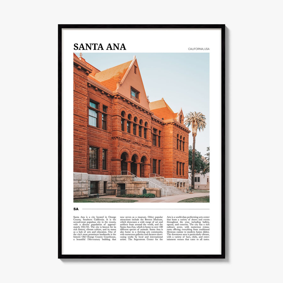 Santa Ana Travel Poster, framed poster mockup