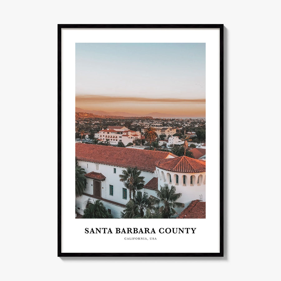 Santa Barbara County Classic Poster, framed poster mockup