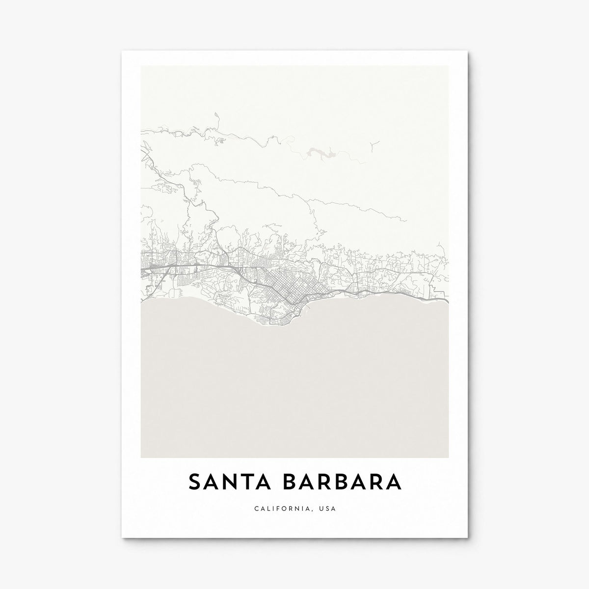 Santa Barbara Map Poster, print only (unframed)