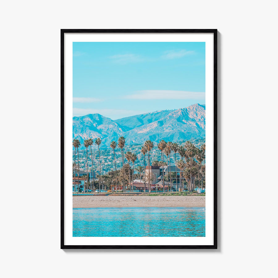Santa Barbara no. 1 colorful photo poster of California, USA – vertical wall art, unframed print shown in interior mockup