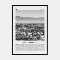 Santa Barbara No 1 Poster Black Wood / 8x12 in Nbourhood Travel B&W Poster