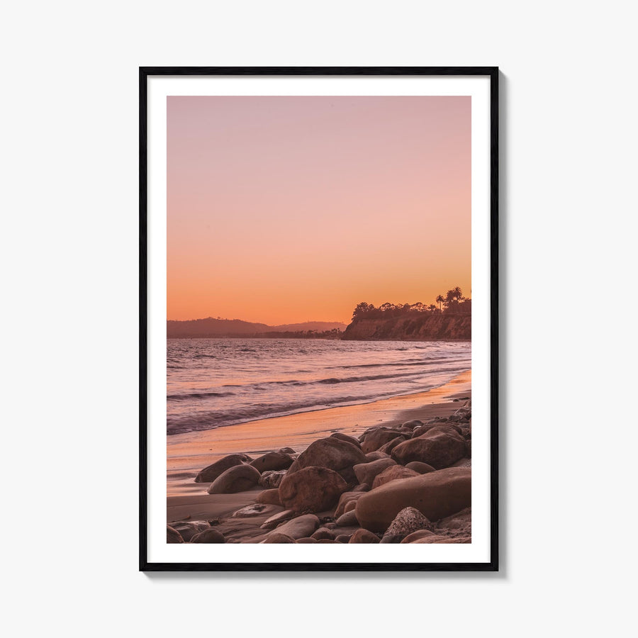 Santa Barbara no. 2 colorful photo poster of California, USA – vertical wall art, unframed print shown in interior mockup
