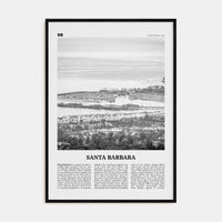 Santa Barbara No 2 Poster Black Wood / 8x12 in Nbourhood Travel B&W Poster