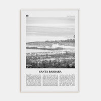 Santa Barbara No 2 Poster White Wood / 8x12 in Nbourhood Travel B&W Poster