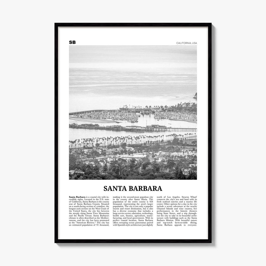 Santa Barbara Newspaper No 2 Poster, framed poster mockup